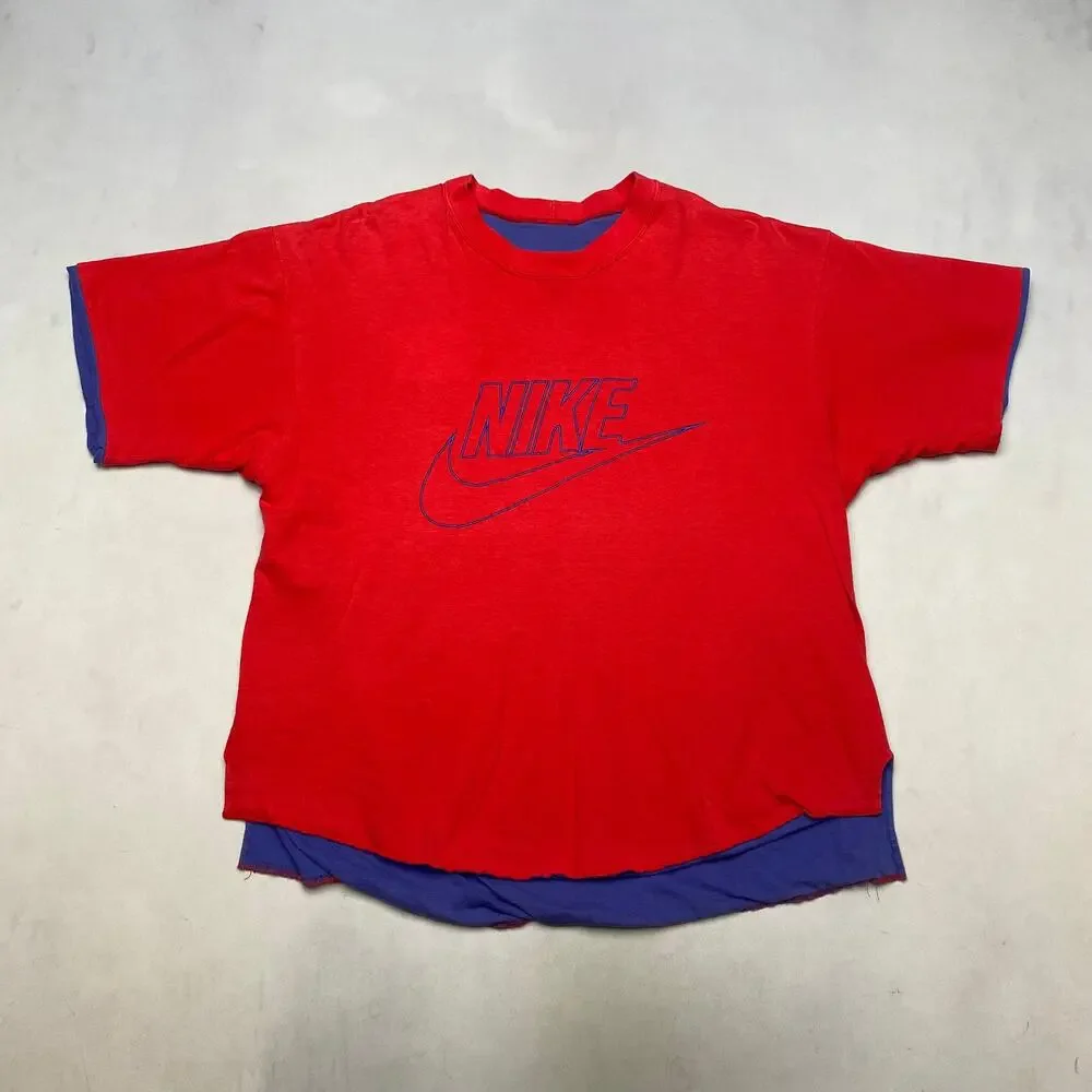 Vintage 90s Nike Force Reversible Tee Shirt Double Face Men's 22x26